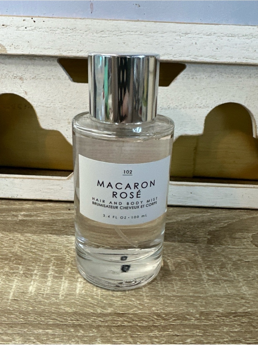 LA MONDE GOURMAND 102 MACARONI ROSE HAIR & BODY MIST SPRAY -3.4 OZ/100 ML-no box